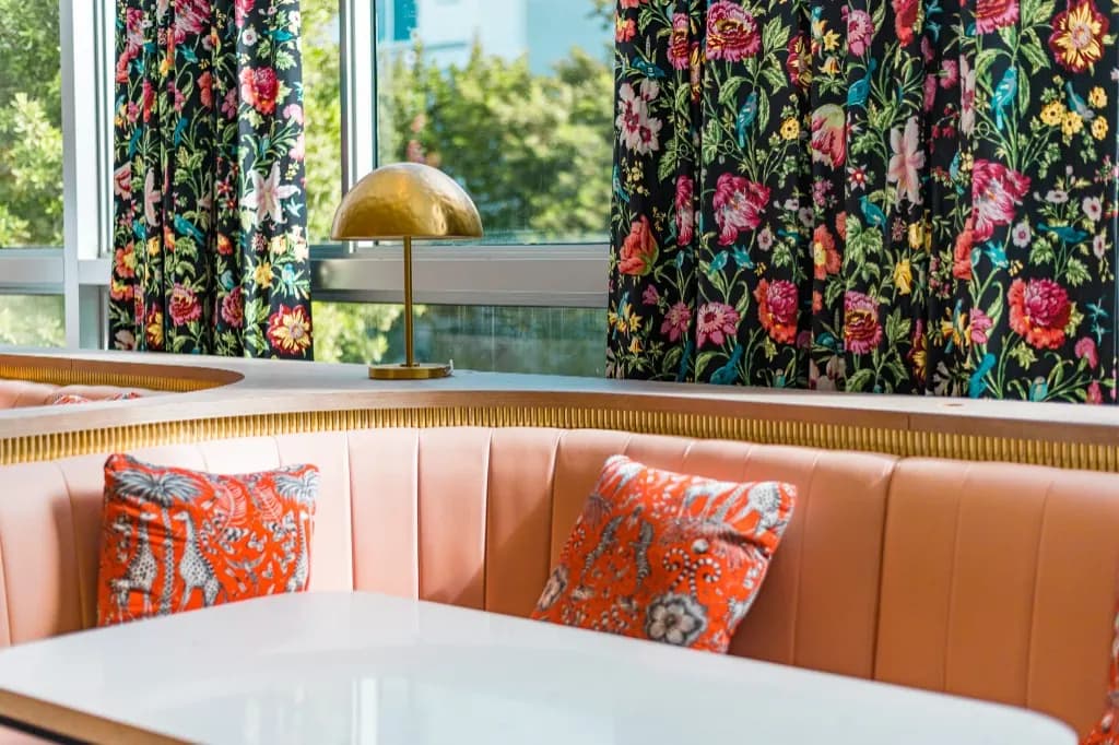 Private booth seating at Mia Market