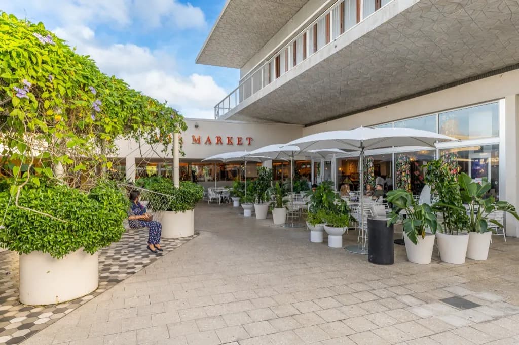 Outdoor terrace at Mia Market