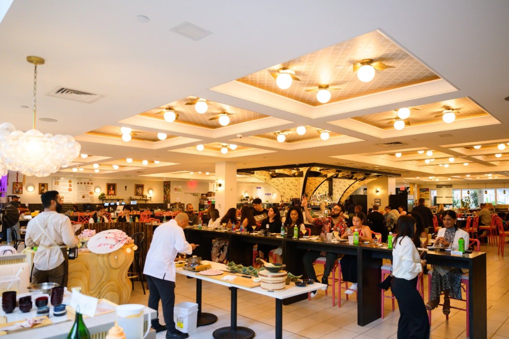 Mia Market dining hall and sushi counter on the second floor of Palm Court Mia Market dining hall and sushi counter on the second floor of Palm Court